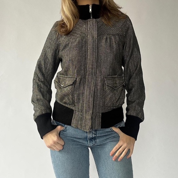 Y2K Moto Jacket Funnel Neck F21 Medium - Picture 3 of 3